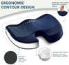 ComfiLife Premium Seat Cushion  100% Memory Foam Office Chair Cushion, Back Relief (Navy)