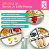 Elk and Friends Kids Stainless Steel Divided Plates with Silicone Suction Sleeves | Lids Included | Suitable for