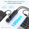 Rosonway 7 Ports Powered USB 3.2/USB C Hub 10Gbps with 4 USB-C 3.2, 3 USB-A 3.2 Ports, 3.3ft Cable and 36W(12V/3A)