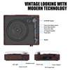 Vinyl Record Player Turntable with Built-in Bluetooth Receiver & 2 Stereo Speakers, 3 Speed 3 Size Portable Retro