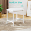 KAI-ROAD Small Vanity Stool, Cute Vanity Stools with Cushion, White Makeup Vanity Chair for Small Spaces, Living Room,