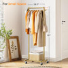 MISSLO Small Clothes Racks for Hanging Clothes Clothing Rack with Wheels 60" Garment Rack with Shelves Portable