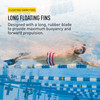 FINIS Long Floating Swim Fins - Adult Training Fins - Improves Kick Technique & Body Position - Red/Blue - M