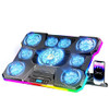 ChillCore Laptop Cooling Pad, RGB Lights Laptop Cooler 9 Fans for 15.6-19.3 Inch Laptops, Gaming Laptop Fan Cooling