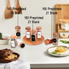 Churboro 24 Pack 4oz Glass Spice Jars with 547 Labels, Acacia Wood Lids