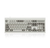 Perixx PERIBOARD-106M, Wired Performance Full-Size USB Keyboard, Curved Ergonomic Keys, Classic Retro Gray/White