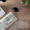 Perixx PERIBOARD-106M, Wired Performance Full-Size USB Keyboard, Curved Ergonomic Keys, Classic Retro Gray/White