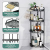 Binecer Corner Shower Caddy Stand, 4 Tier Standing Shower Organizer with Soap Holder, Rustproof Shower Shelves for