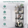 Binecer Corner Shower Caddy Stand, 4 Tier Standing Shower Organizer with Soap Holder, Rustproof Shower Shelves for