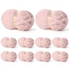 10 Pack of Pink Soft Jumbo Chunky Yarn for Hand Knitting,Thick Blanket Yarn for Crocheting, #10 Super Bulky Yarns,