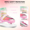LEVYTEMP Adjustable Ice Skates for Kids Girls Boys -Gradient Pink Rainbow Youth Ice Skating Shoes - Sizes Medium Ages