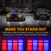XRIDONSEN Emergency Dash Strobe Lights Safety Flashing Warning Hazard Caution Interior Front/Rear Windshield Deck