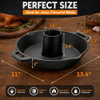 Acshio Vertical Cast Iron Chicken Roaster with Roasting Pan