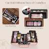 FRENESSA Makeup Train Case Cosmetic Box Portable Makeup Case Organizer 4 Trays Lock Travel Storage Organizer with