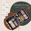 FRENESSA Makeup Train Case Cosmetic Box Portable Makeup Case Organizer 4 Trays Lock Travel Storage Organizer with