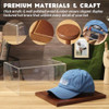JupDec Hat Display Case, Clear Acrylic Baseball Cap Display Box Stand, UV Protection Signed Hat Transparent Showcase