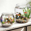 Cosblank 2 Pcs 4 Gallon & 1 Gallon Plastic Fish Bowl Large Round Clear Betta Aquarium Fish Tank Shatterproof Goldfish
