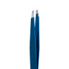 Rubis Classic Stainless Steel Slanted Tweezers for Precise Eyebrows and Hair Removal, 1K109, Made in Switzerland, Blue