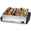 Elite Gourmet EWM-6122 Dual Buffet Server, 5 Qt, Stainless Steel