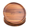 AIDEA Acacia Wood Dinner Plates, 11Inch Round Wood Plates Set of 4, Easy Cleaning & Lightweight for Dishes Snack,
