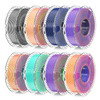 SUNLU 3D Printer Filament Bundle, Silk Filament Multicolor, Individually Vacuum Packed, Dual Color*5, Triple Color *3,