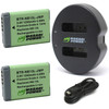 Wasabi Power Battery (2-Pack) Dual Charger for Canon NB-13L, PowerShot G1 X Mark III, G5 X, G5 X Mark II, G7 X, G7 X
