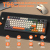FREEWOLF T96 Smart Display Wireless Gaming Keyboard and Mouse Comb, 94Key LED Lighting Rechargeable Silent Membrane