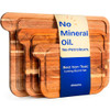 Non-Toxic Acacia Cutting Board Set of 3, Mineral Oil Free, Plastic Free