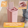 JOYMOOP Pink Mop and Bucket with Wringer Set for Home, with 5 Reusable Microfiber Mop Pads, Hands-Free Self-Cleaning