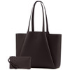 LOVEVOOK Laptop Tote Bag for Women - 15.6 Inch Faux Leather Work Tote Bag For women with Clutch, Large Capacity Office