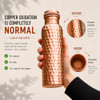 Kosdeg Copper Water Bottle - 34 Oz Extra Large - A Hammered Ayurvedic Pure Copper Vessel For Drinking - Drink More