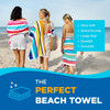 Ben Kaufman Joey Velour Colored Classic Multi-Color Stripe Beach & Pool Towel - Large Cotton Towel - Soft & Absorbant
