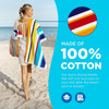 Ben Kaufman Joey Velour Colored Classic Multi-Color Stripe Beach & Pool Towel - Large Cotton Towel - Soft & Absorbant