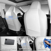 CAR PASS Nappa Leather High Back Front Seat Covers, Tesla Model 3 Model Y Breathable Faux Leather Front Bucket Seat