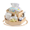 ECOADE Wooden Diaper Caddy Organizer - 360 Degrees Rotating Caddy with Removable Dividers, Nursery Diaper Organizer