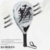 Padel Racket, Carbon Fiber Surface Padel Racquet, Lightweight, Ideal for Training/Matches (Gray)