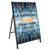 Heavy Duty A- Frame Sidewalks Poster stand 24 x 36 Inch Outdoor Sign with Carry Handle Black Coated Metal Collapsible