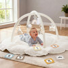 5-in-1 Thick & Plush Baby Play Gym, Baby Play Mats for Floor, Tummy Time Mat with 6 Toys, Convertible Stage-Based