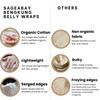 SageAbay Bengkung Belly Binding Wrap, Organic Cotton Postpartum Belly Band, Hip and Waist Support (Off White)