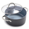 GreenPan Lima 5.2QT Nonstick Stock Pot with Glass Lid, Nontoxic PFAS-Free Ceramic Casserole, Hard Anodized Cookware,