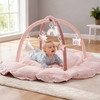 Mallify 5-in-1 Thick Plush Baby Play Gym Mat, Tummy Time Mat with 6 Sensory Toys, Baby Play Mat, Convertible Baby Gym