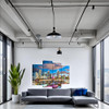 Nachic Wall 4 Pieces City Canvas Wall Art Miami Night Skyline Picture Canvas Print Florida Cityscape Poster Painting