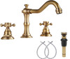 GGStudy 8" 2 Handles 3 Holes Bathroom Sink Faucet Antique Brass