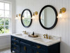 Phansthy Vintage Wall Sconces with Frosted Glass Lampshade 180 Degree Adjustable Brass Sconces Modern Glass Wall
