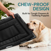 HOMBYS Chew Proof Foam Dog Bed 35"x22" with 14 Reinforced Metal Rivets, Indestructible Crate Pad for Medium/Large
