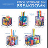 Modern Blue Pool Storage Bin - XX-Large | Nylon Mesh Basket Organizer For Your Goggles, Beach Balls, Floats, Swim Toys