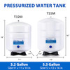 iSpring T32M Pressurized Water Storage Tank with Ball Valve for Reverse Osmosis RO Systems, 4 Gallon, 1/4" Tank Valve