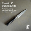 Shun Classic 4" Paring Knife, Handcrafted Japanese Vegetable & Fruit Knife, VG-MAX Core with Damascus Stainless Steel