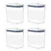 OXO GoodGrips POP Container - Airtight Food Storage - 1.7 Qt Rectangle (Set of 4) for Coffee and More