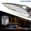 Minowe handmade Japan Damascus steel pocket knife3.1" VG10 blade men and women Folding knifeWith holsterLining